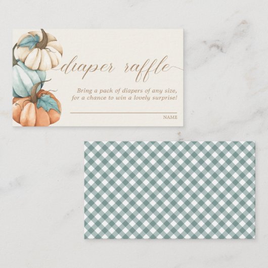 Diaper Raffle - Rustic Autumn Herfst Baby shower | Informatiekaartje (Voorkant / Achterkant)