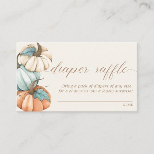 Diaper Raffle - Rustic Autumn Herfst Baby shower | Informatiekaartje (Voorkant)