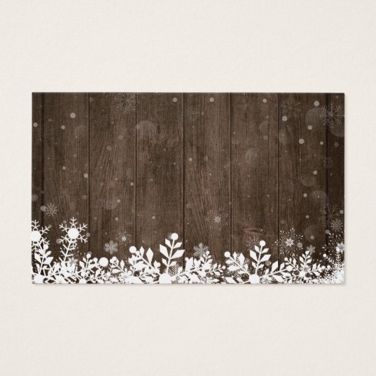 Diaper Raffle Rustic Wood Floral String Lights Visitekaartje (Achterkant)