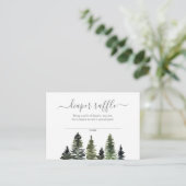 Diaper Raffle Rustic Woodland Baby shower Informatiekaartje (Staand voorkant)