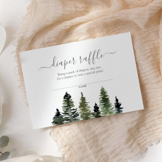 Diaper Raffle Rustic Woodland Baby shower Informatiekaartje
