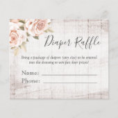 Diaper Raffle Rustige Rozen Baby shower Entry Card Flyer (Voorkant)