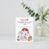 Diaper Raffle Santa Baby Elephant Cute Holiday Informatiekaartje (Staand voorkant)