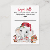 Diaper Raffle Santa Baby Elephant Cute Holiday Informatiekaartje (Voorkant)