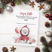 Diaper Raffle Santa Baby Polar Teddy Bear Informatiekaartje