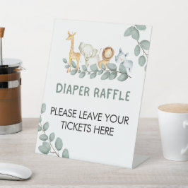 Diaper Raffle Sign Oh Baby Baby shower Reclamebord Met Voetstuk
