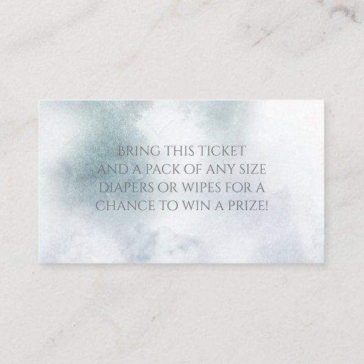 Diaper Raffle | Silver Blue Winter Wonderland Advieskaart (Achterkant)