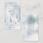 Diaper Raffle | Silver Blue Winter Wonderland Advieskaart (Voorkant / Achterkant)