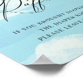 Diaper Raffle Sky Clouds Blue Baby shower Sign Poster (Hoek)