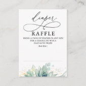 Diaper Raffle Soft Greenery Baby shower Ticket Enc Informatiekaartje (Voorkant)