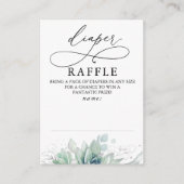 Diaper Raffle Soft Greenery Baby shower Ticket Informatiekaartje (Voorkant)