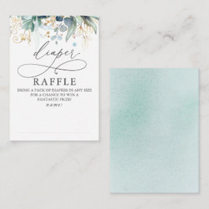Diaper Raffle Soft Greenery Baby shower Ticket Informatiekaartje