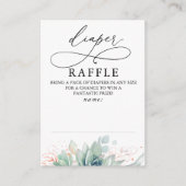 Diaper Raffle Soft Greenery Baby shower Ticket Informatiekaartje (Voorkant)