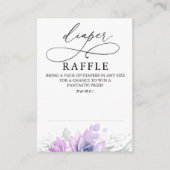Diaper Raffle Soft Greenery Baby shower Ticket Informatiekaartje (Voorkant)