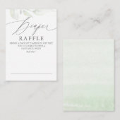 Diaper Raffle Soft Greenery Baby shower Ticket Informatiekaartje (Voorkant / Achterkant)