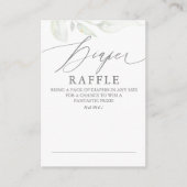 Diaper Raffle Soft Greenery Baby shower Ticket Informatiekaartje (Voorkant)