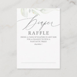 Diaper Raffle Soft Greenery Baby shower Ticket Informatiekaartje