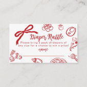 Diaper raffle Special Delivery Hand drawn Bow Informatiekaartje (Voorkant)