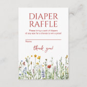 Diaper Raffle Spring Flowers Baby Shower Informatiekaartje (Voorkant)