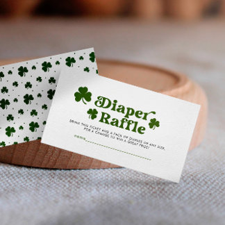Diaper Raffle St. Patrick's Day Baby shower Informatiekaartje