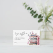 Diaper Raffle Storybook New Chapter Baby Shower Informatiekaartje (Staand voorkant)