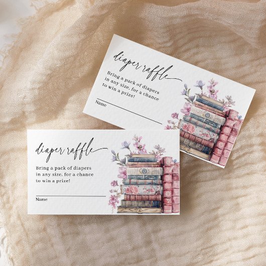 Diaper Raffle Storybook New Chapter Baby Shower Informatiekaartje