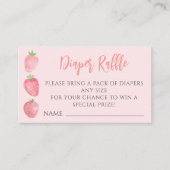 Diaper Raffle Strawberry Baby Shower Informatiekaartje (Voorkant)