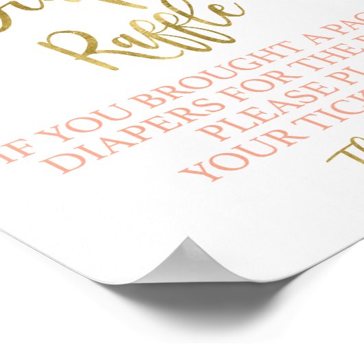 Diaper Raffle succuled sign Poster (Hoek)