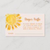 Diaper Raffle Sunshine Baby shower Informatiekaartje (Voorkant)
