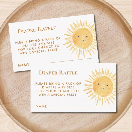 Diaper Raffle Sunshine Baby shower Informatiekaartje