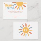 Diaper Raffle Sunshine Baby Shower Informatiekaartje (Voorkant / Achterkant)