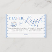 Diaper Raffle Tea Brewing Script Boy Baby Shower Informatiekaartje (Voorkant)