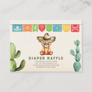 Diaper Raffle Teddy Bear Baby shower Fiesta Informatiekaartje