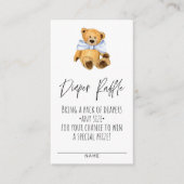 Diaper Raffle Teddy Bear Boy Baby shower Enclosure Informatiekaartje (Voorkant)