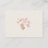 Diaper Raffle Teddy Bear Girl Baby Shower Informatiekaartje (Achterkant)