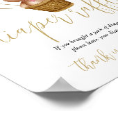 Diaper Raffle Teddy Bear Pink Baby shower Sign Poster (Hoek)