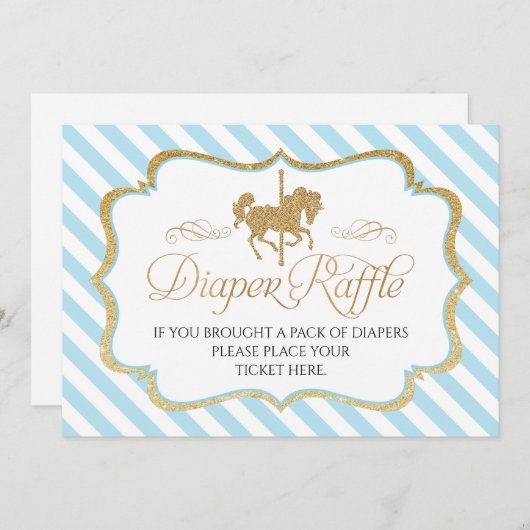 Diaper Raffle-teken Kaart (Voorkant / Achterkant)