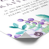 Diaper Raffle-teken. Paars baby shower Poster (Hoek)