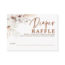 Diaper Raffle Terracotta Floral Baby shower Ticket