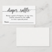 Diaper, Raffle Ticket, Baby shower Informatiekaartje (Voorkant / Achterkant)