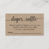 Diaper Raffle Ticket, Baby shower van Rustic Kraft Informatiekaartje (Voorkant)