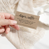 Diaper Raffle Ticket, Baby shower van Rustic Kraft Informatiekaartje