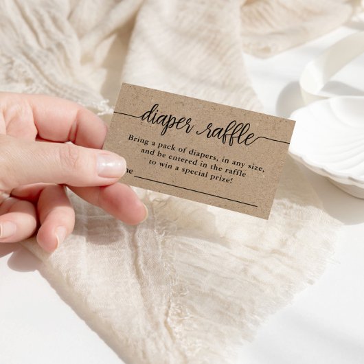 Diaper Raffle Ticket, Baby shower van Rustic Kraft Informatiekaartje