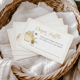 Diaper Raffle Ticket Bee Themed Baby Shower Game E Informatiekaartje