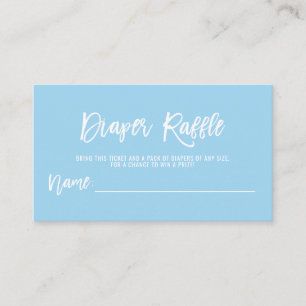 DIAPER RAFFLE Ticket Blue BOY Baby shower Informatiekaartje