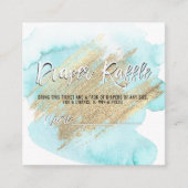 DIAPER RAFFLE Ticket Blue Gold BOY Baby shower Informatiekaartje (Voorkant)