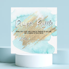 DIAPER RAFFLE Ticket Blue Gold BOY Baby shower Informatiekaartje