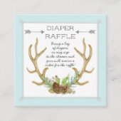 Diaper Raffle Ticket Deer Antlers Rustisch bos (Voorkant)