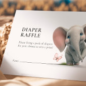 Diaper Raffle Ticket Elephant Blue Boy Informatiekaartje