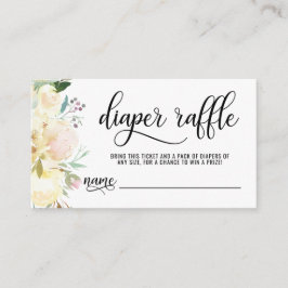 DIAPER RAFFLE Ticket Floral Roze Ivoor Baby shower Informatiekaartje
